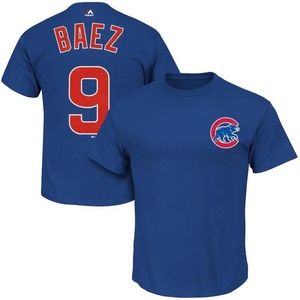 Chicago Cubs Javier Baez Blue Jersey T-Shirt